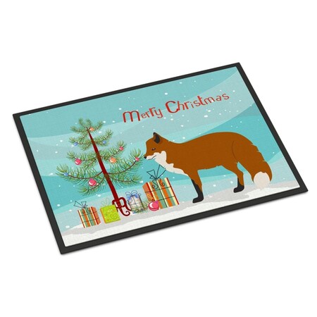 Carolines Treasures Red Fox Christmas Indoor or Outdoor Mat - 18 x 27 in. BB9243MAT